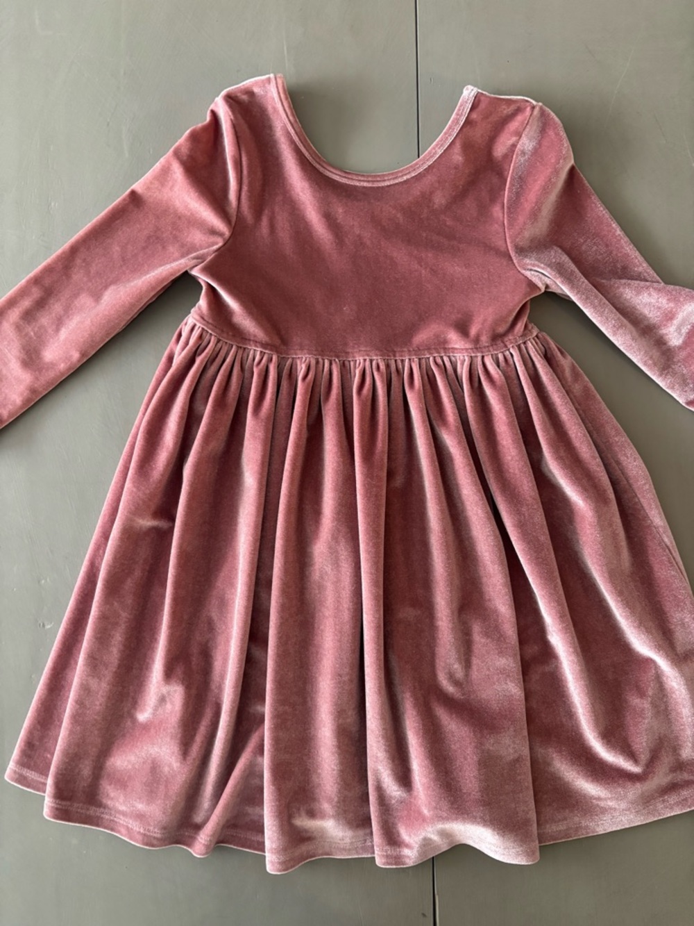 Pink Chicken Velvet Long-Sleeve Dress in Rose